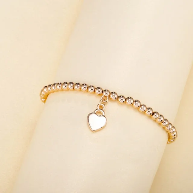 3pcs/set Beads Bracelets Gold Silvery