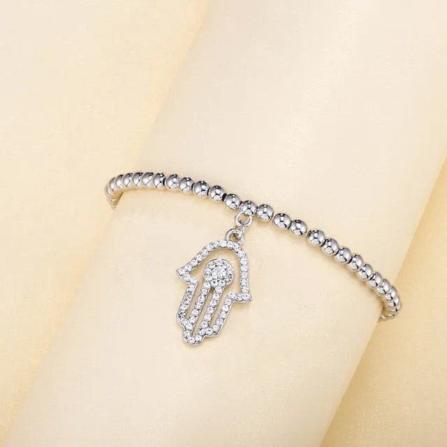 3pcs/set Beads Bracelets Gold Silvery