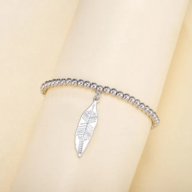 3pcs/set Beads Bracelets Gold Silvery