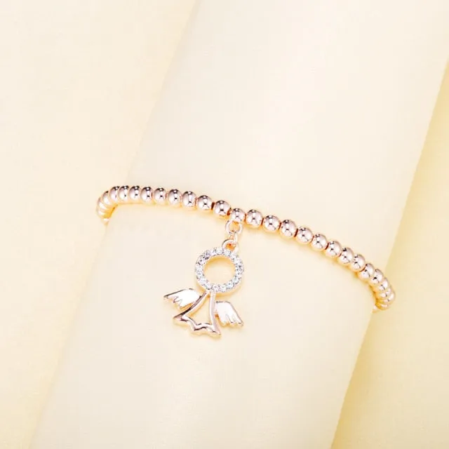 3pcs/set Beads Bracelets Gold Silvery