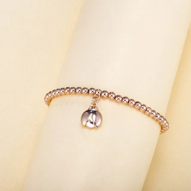 3pcs/set Beads Bracelets Gold Silvery