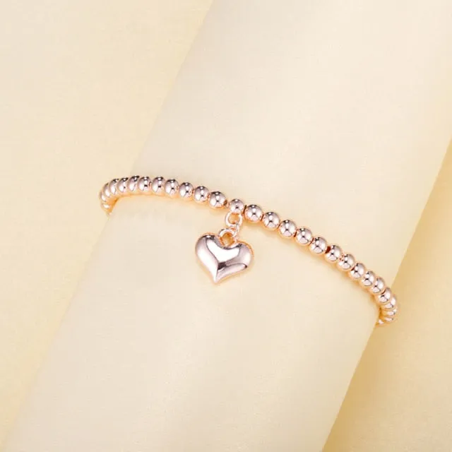 3pcs/set Beads Bracelets Gold Silvery