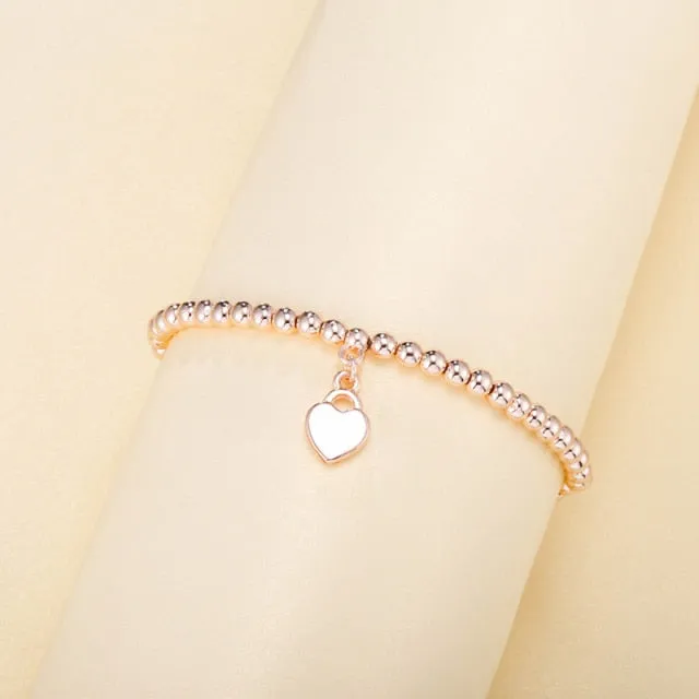 3pcs/set Beads Bracelets Gold Silvery