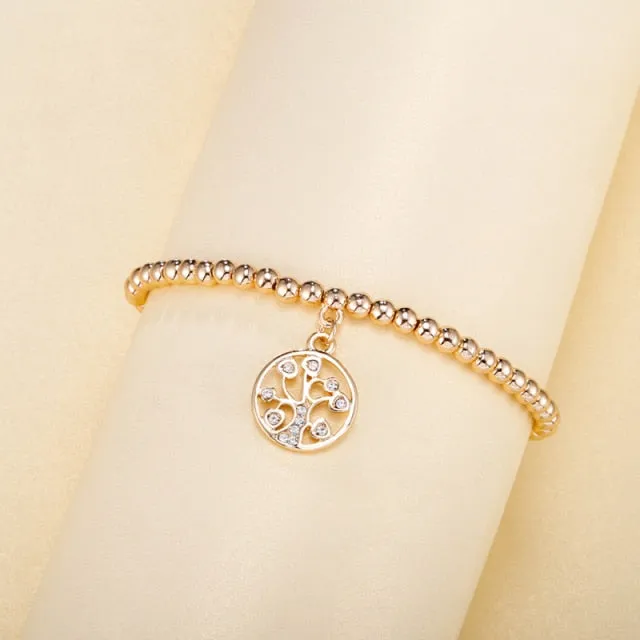 3pcs/set Beads Bracelets Gold Silvery