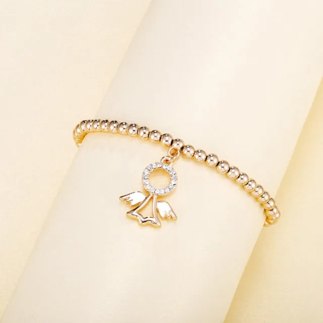 3pcs/set Beads Bracelets Gold Silvery