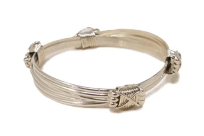 4 SILVER KNOT ELEPHANT HAIR 'STYLE' BRACELETS