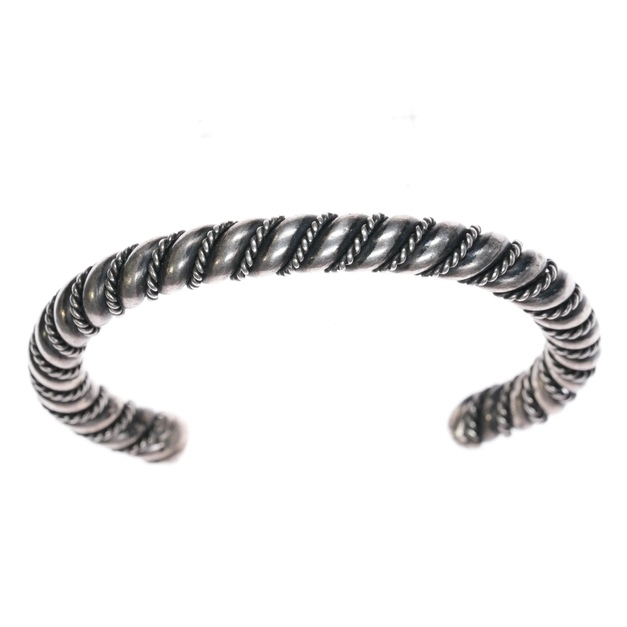 6.12" Heavy Navajo sterling twisted wire cuff bracelet