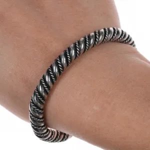 6.12" Heavy Navajo sterling twisted wire cuff bracelet