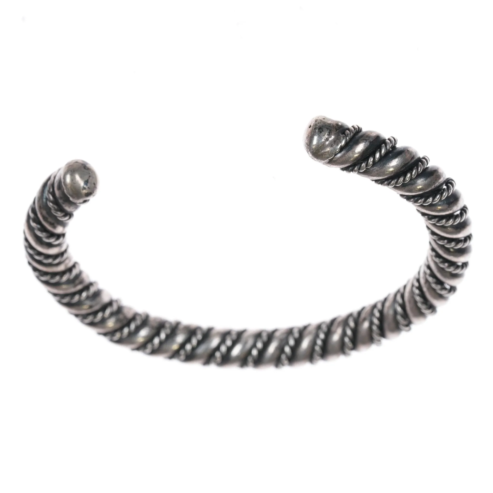 6.12" Heavy Navajo sterling twisted wire cuff bracelet