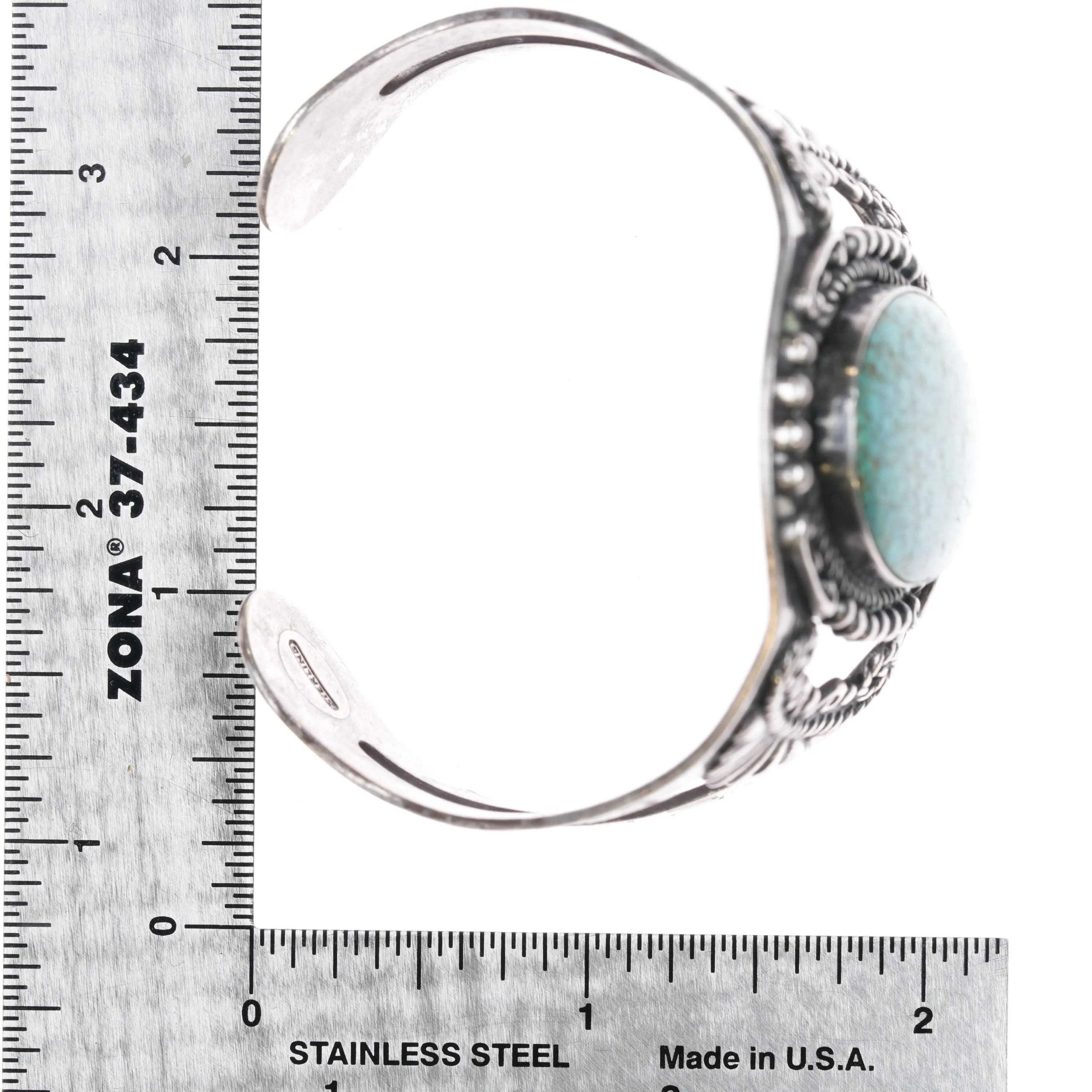 6.375" c1950 Maisels sterling High grade spiderweb turquoise #8? cuff bracelet