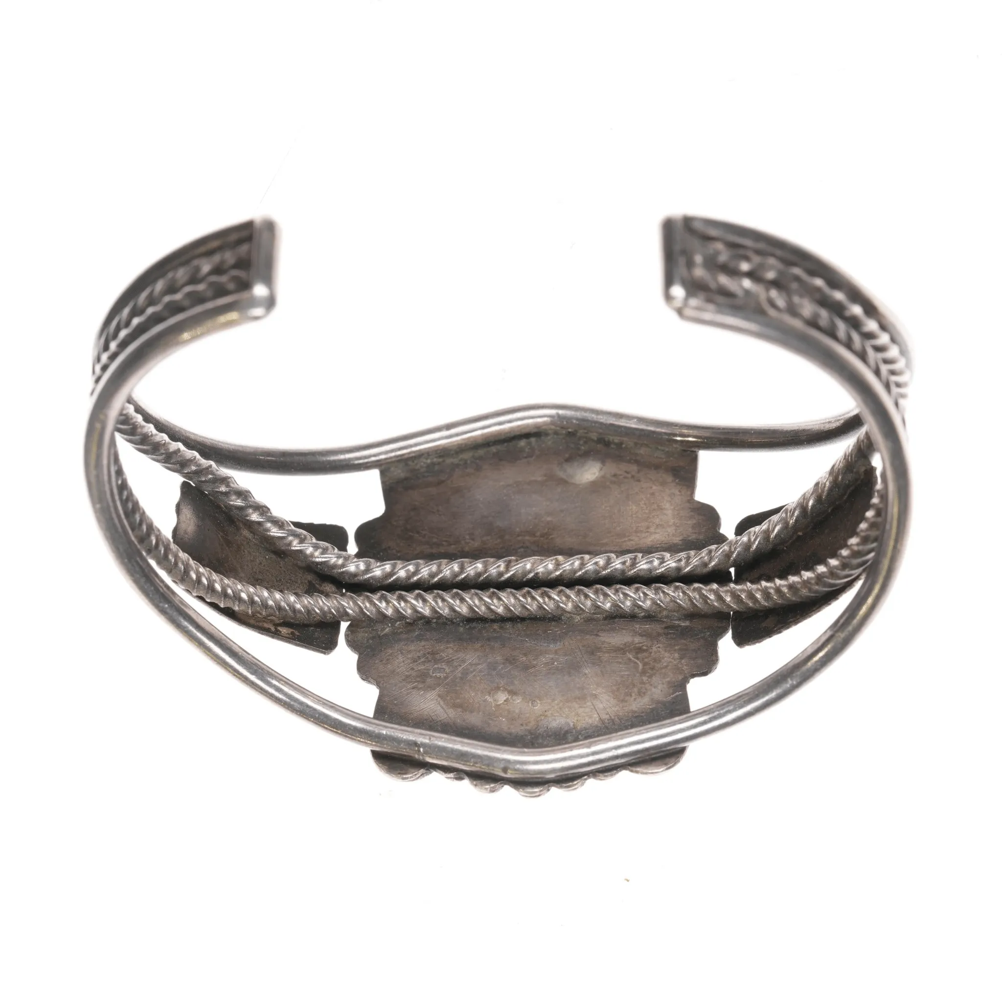 6.625" c1940's Native American silver high grade turquoise cuff bracelet