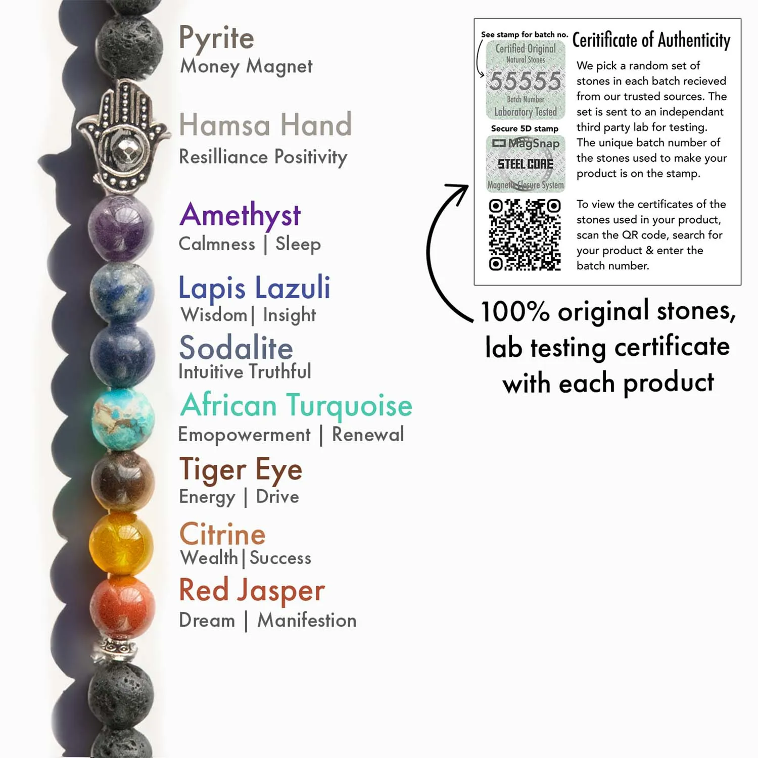 7 Chakra Natural Stone Couple Bracelet