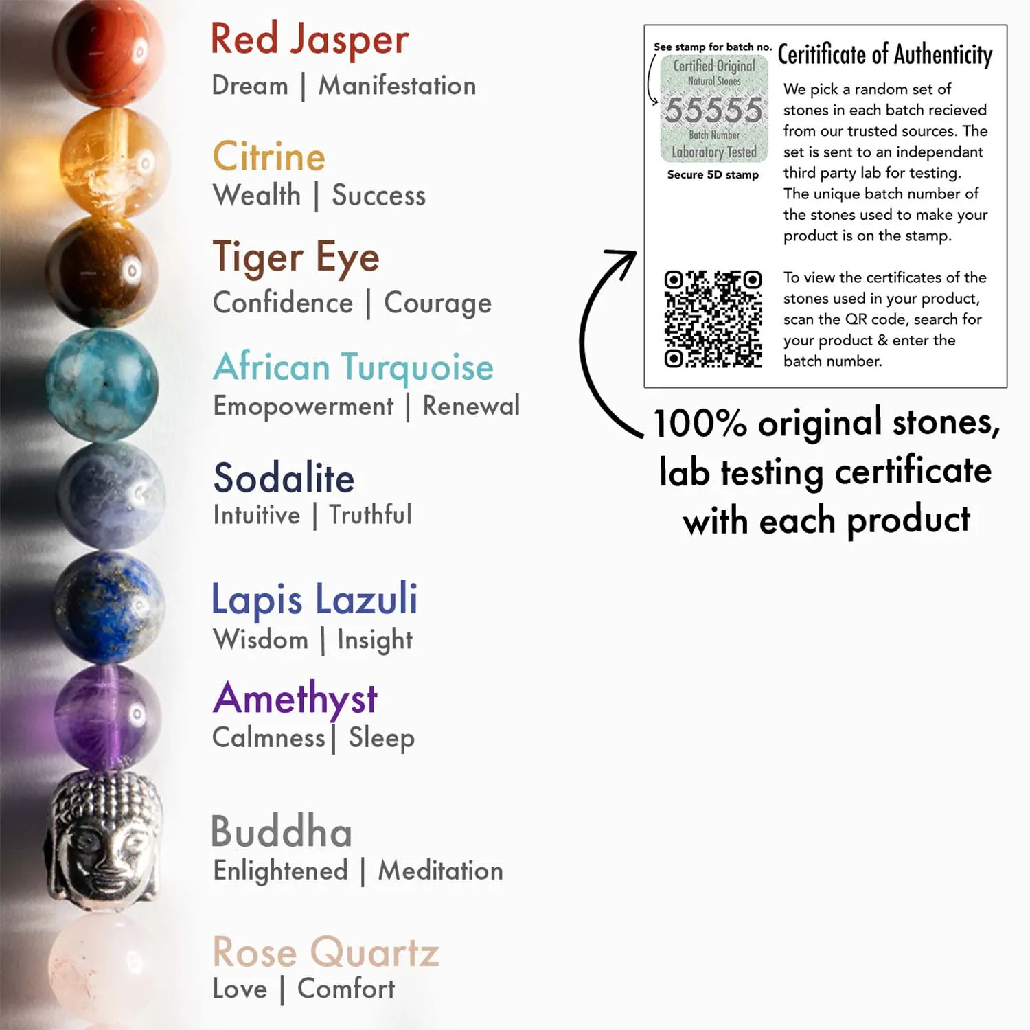 7 Chakra Natural Stone Couple Bracelet