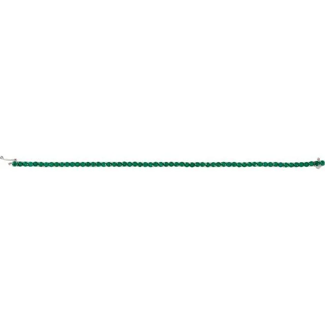 7.30 ct. Genuine Emerald Tennis Bracelet 7.25 inches