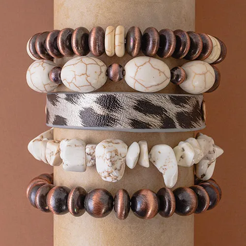 74674 - Stacked Bracelet - Ivory & Copper