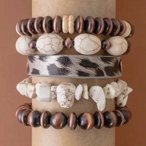 74674 - Stacked Bracelet - Ivory & Copper