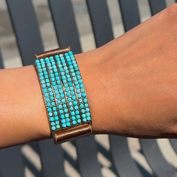 8 Rows Leather Bracelet – With Gems
