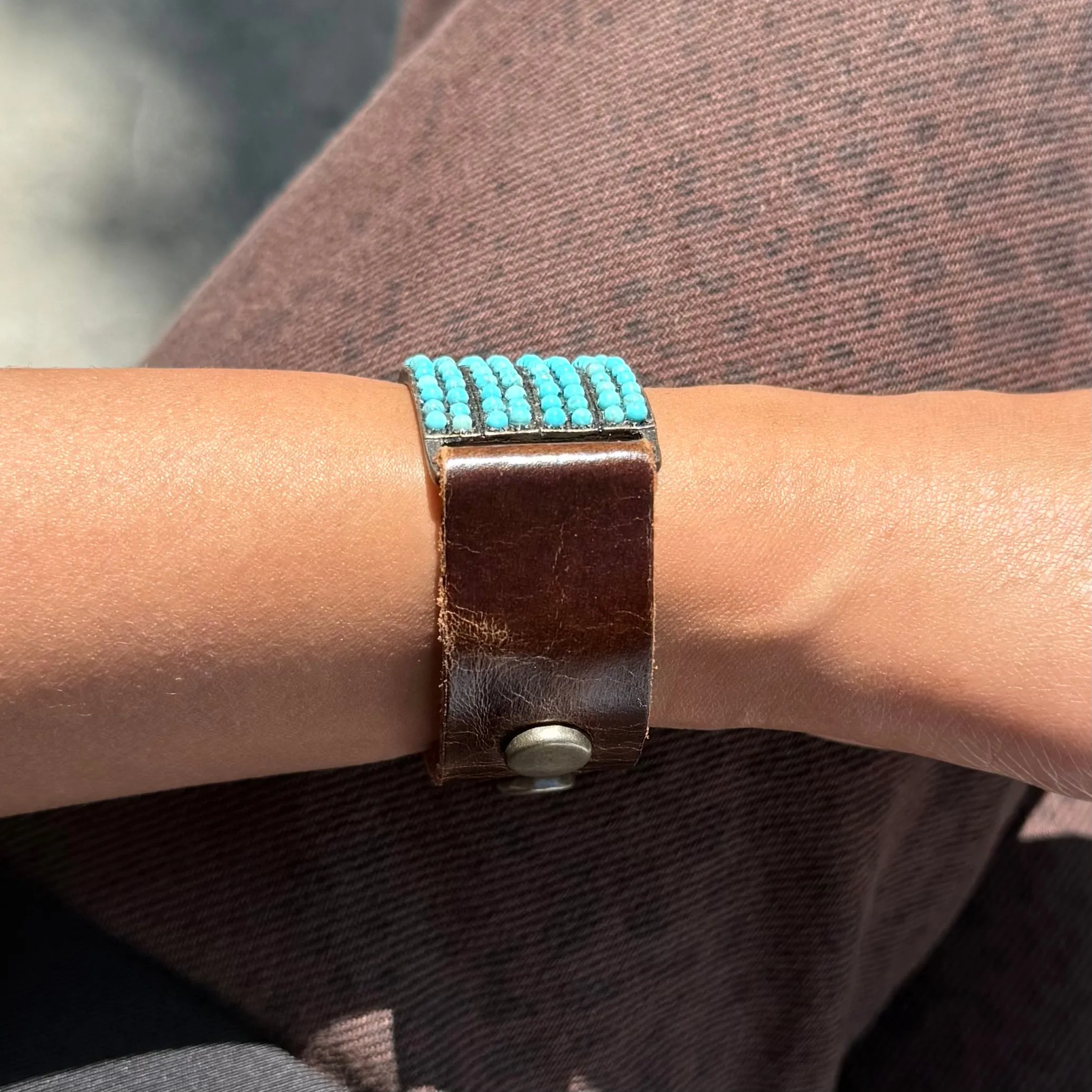 8 Rows Leather Bracelet – With Gems