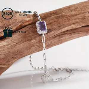 925 Silver Amethyst Bracelet - Ideal Gift for Her