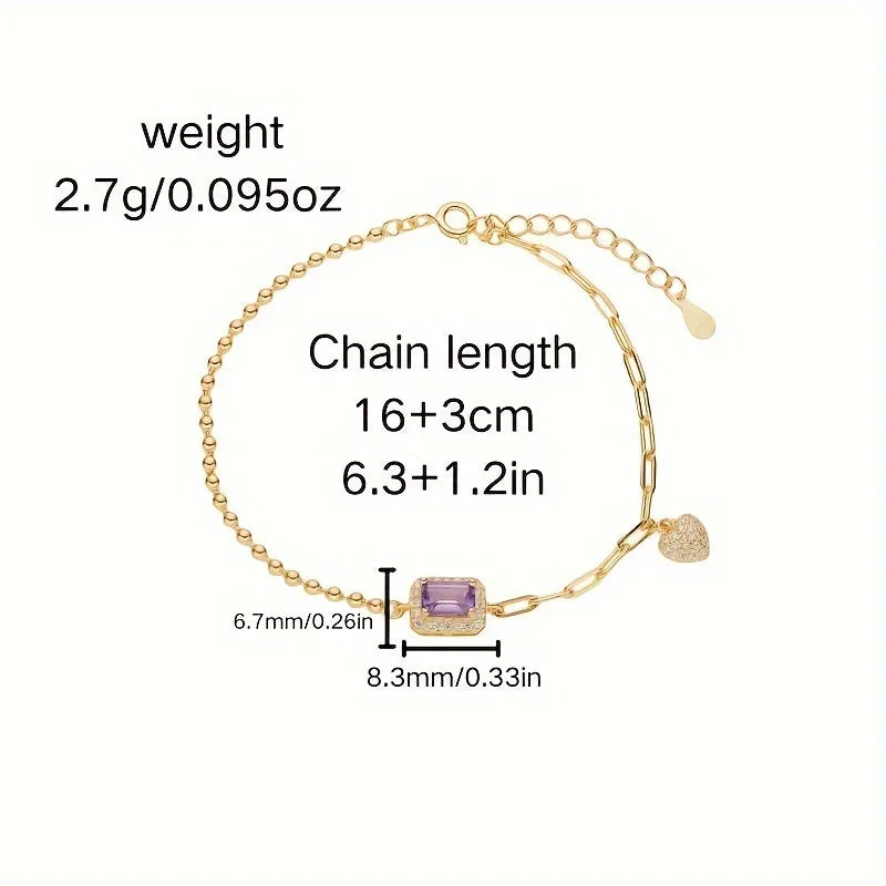 925 Silver Amethyst Bracelet - Ideal Gift for Her