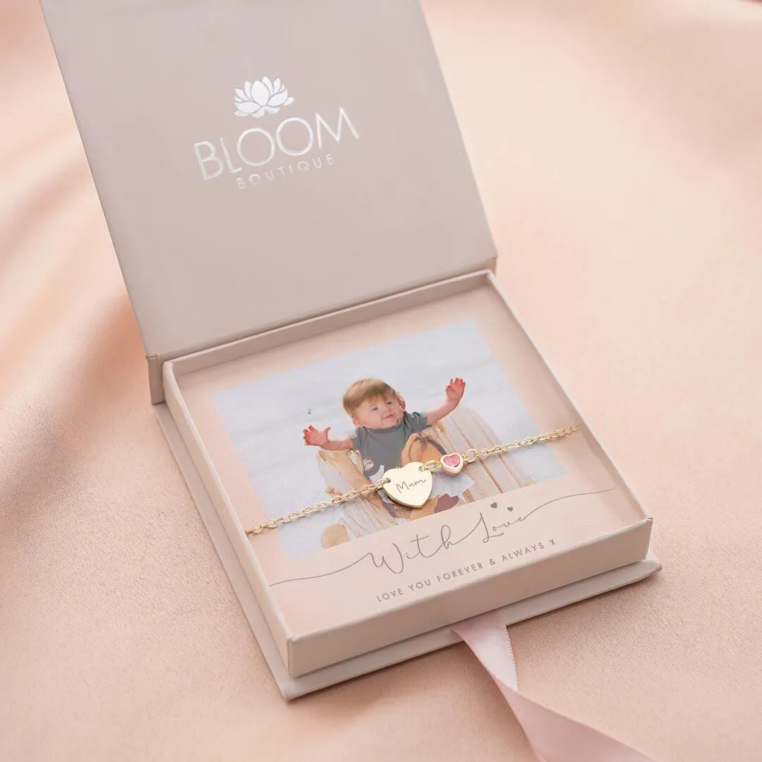 925 Silver Double Heart Shop Personalized Heart Bracelets