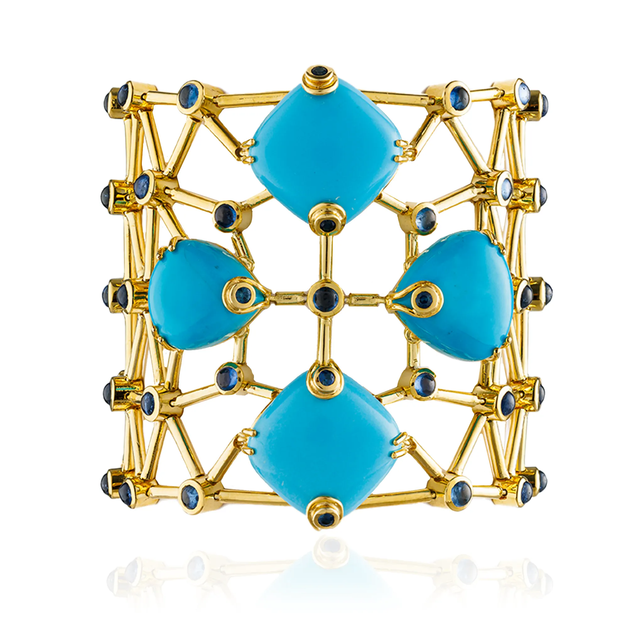 925 Silver Zinta Bracelet with Turquoise & Blue Sapphire
