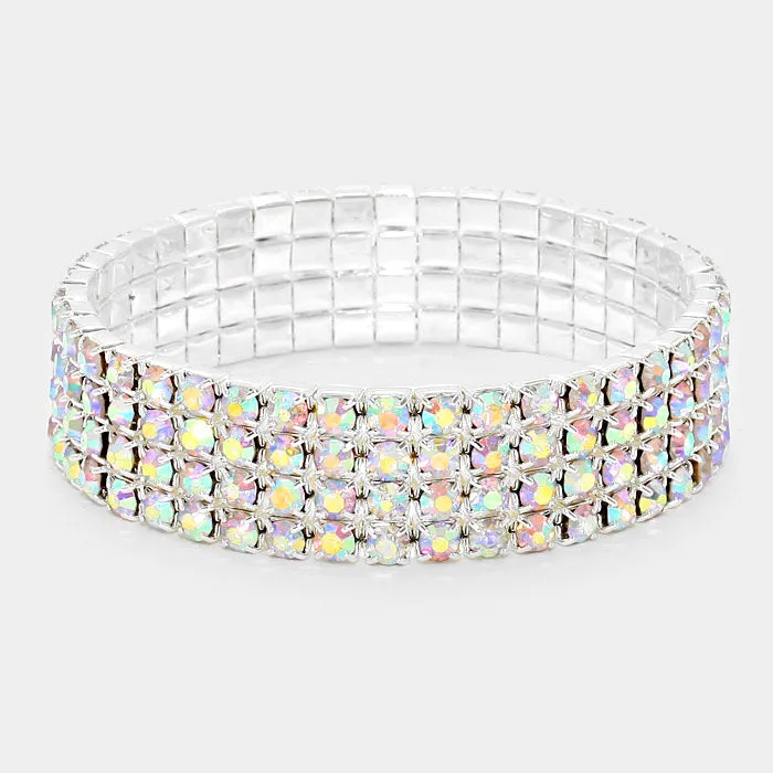 AB 4 Row Bracelet on Silver | 193303
