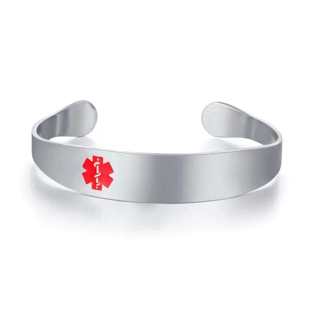 Adjustable Medical Alert Bangle Bracelet
