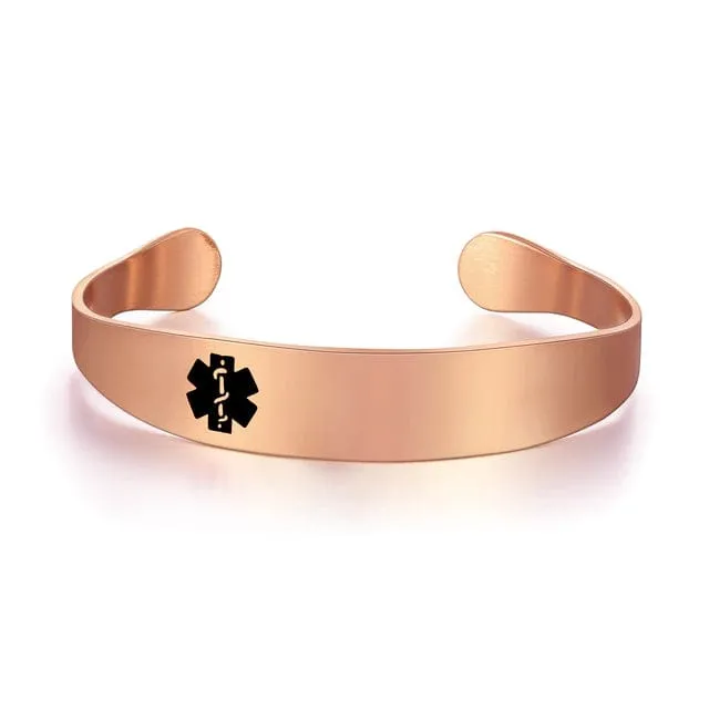 Adjustable Medical Alert Bangle Bracelet