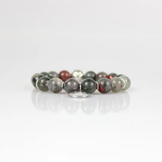 African Bloodstone Bead Bracelet Set