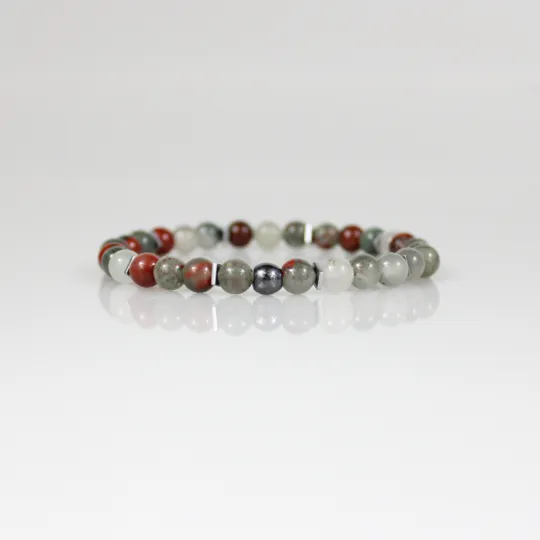 African Bloodstone Bead Bracelet Set