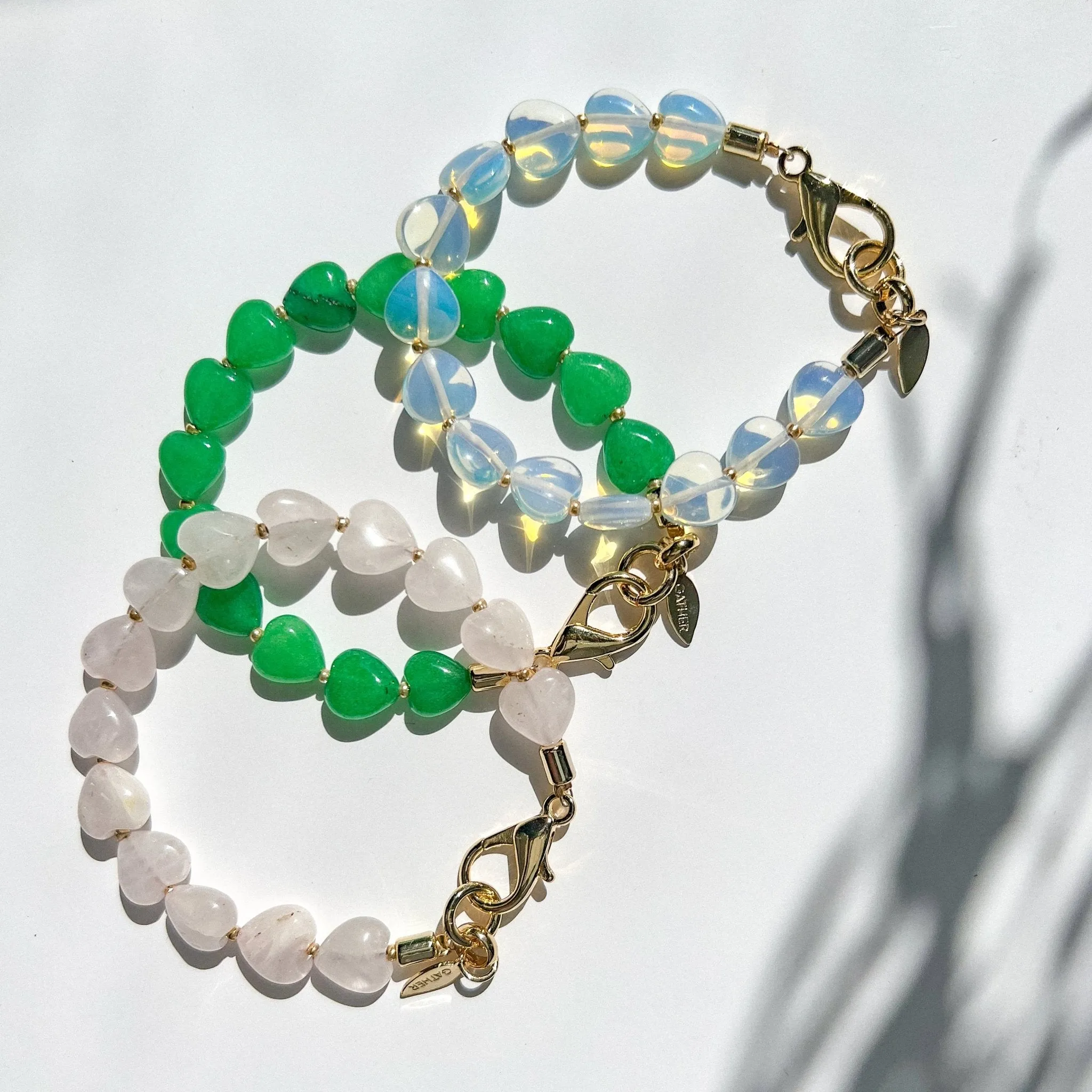 Aine Hearts Bracelet - Jade
