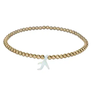 AIRPLANE | Opal Charm and 14K Gold Filled Beads Bracelet