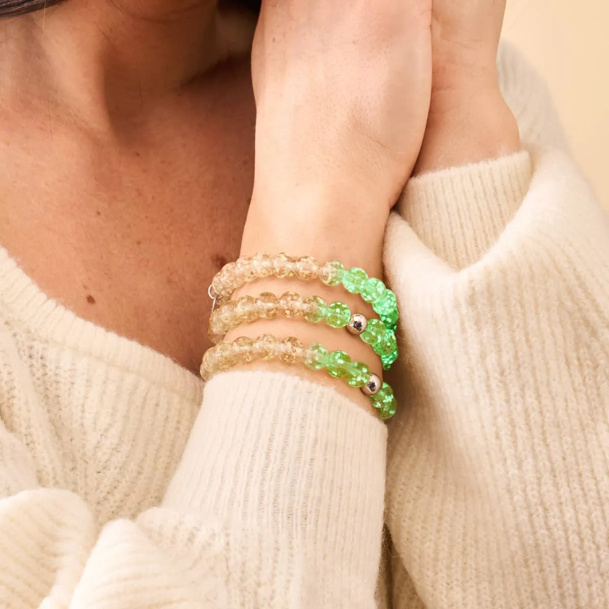 Alabaster | .925 Sterling Silver | Firefly Glass Bracelet
