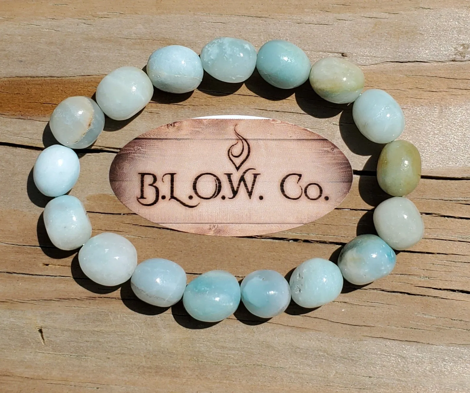Amazonite Chakra Stone Jellybean Bracelet