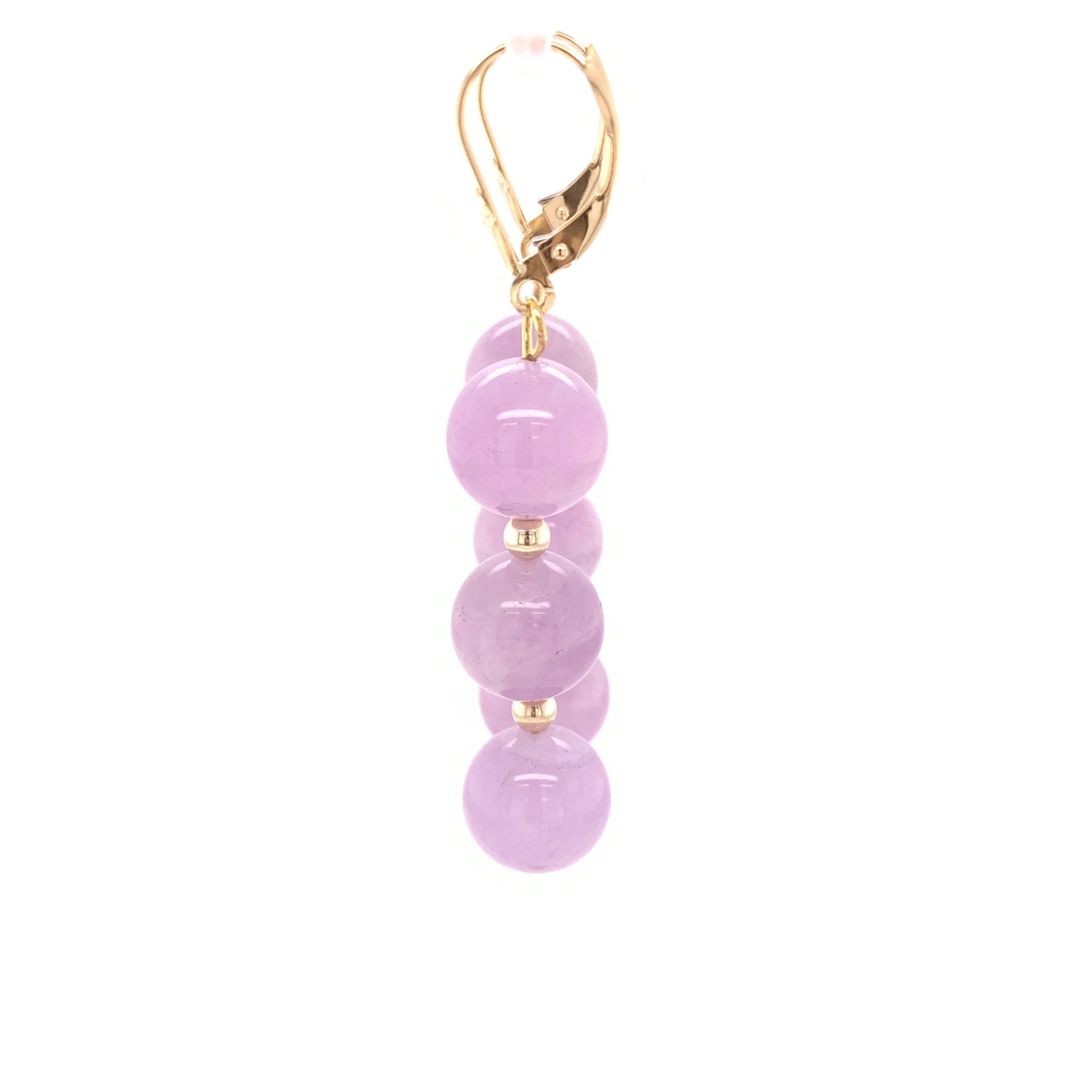 Amethyst Bead Dangle Earrings 14k