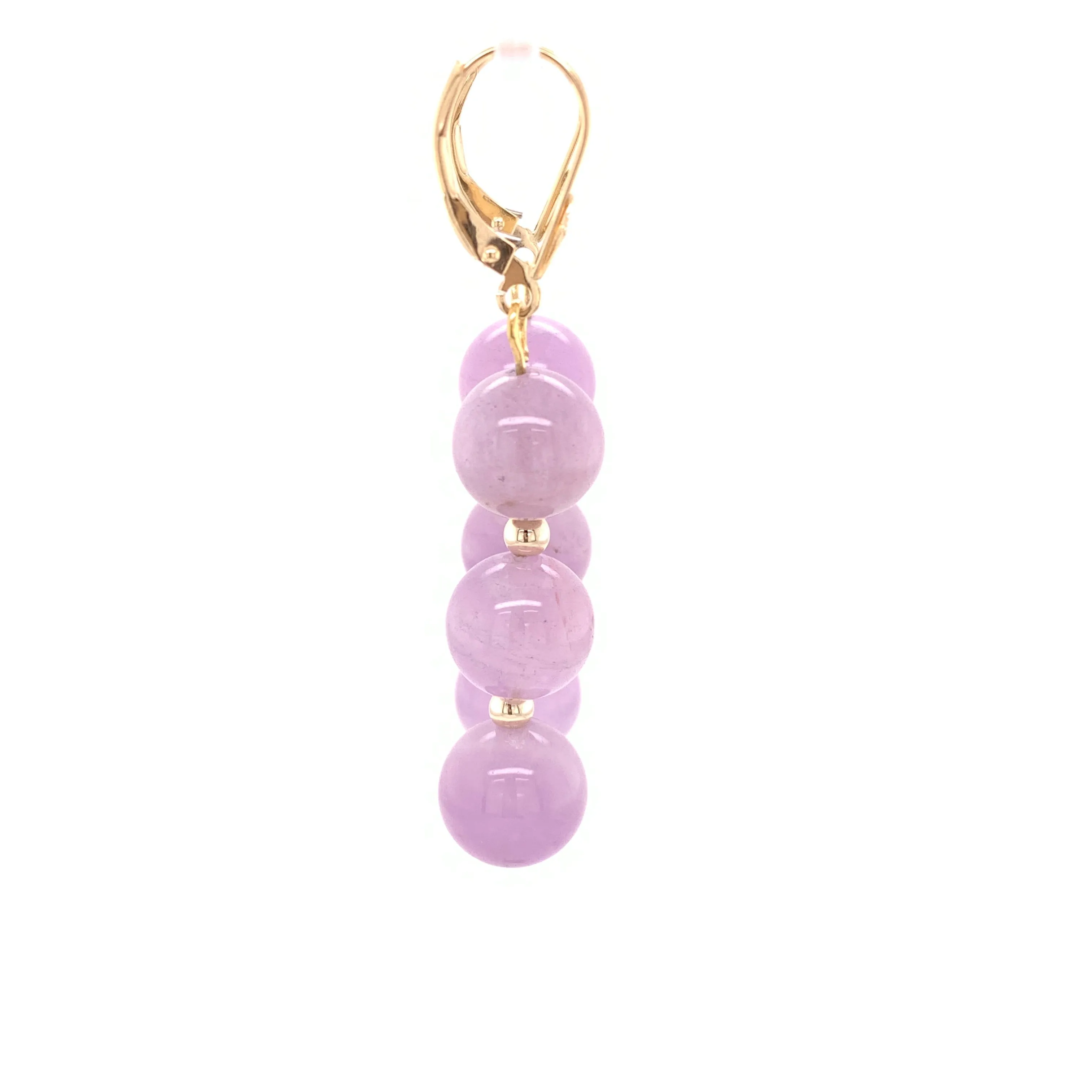 Amethyst Bead Dangle Earrings 14k