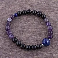 Amethyst Lapis Lazuli & Agate Bracelet