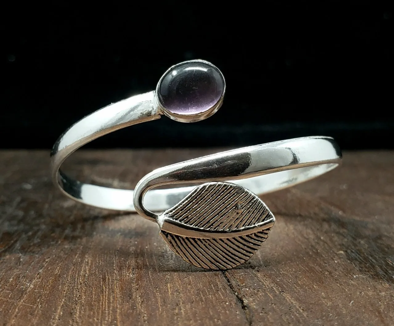 Amethyst Leaf Bracelet