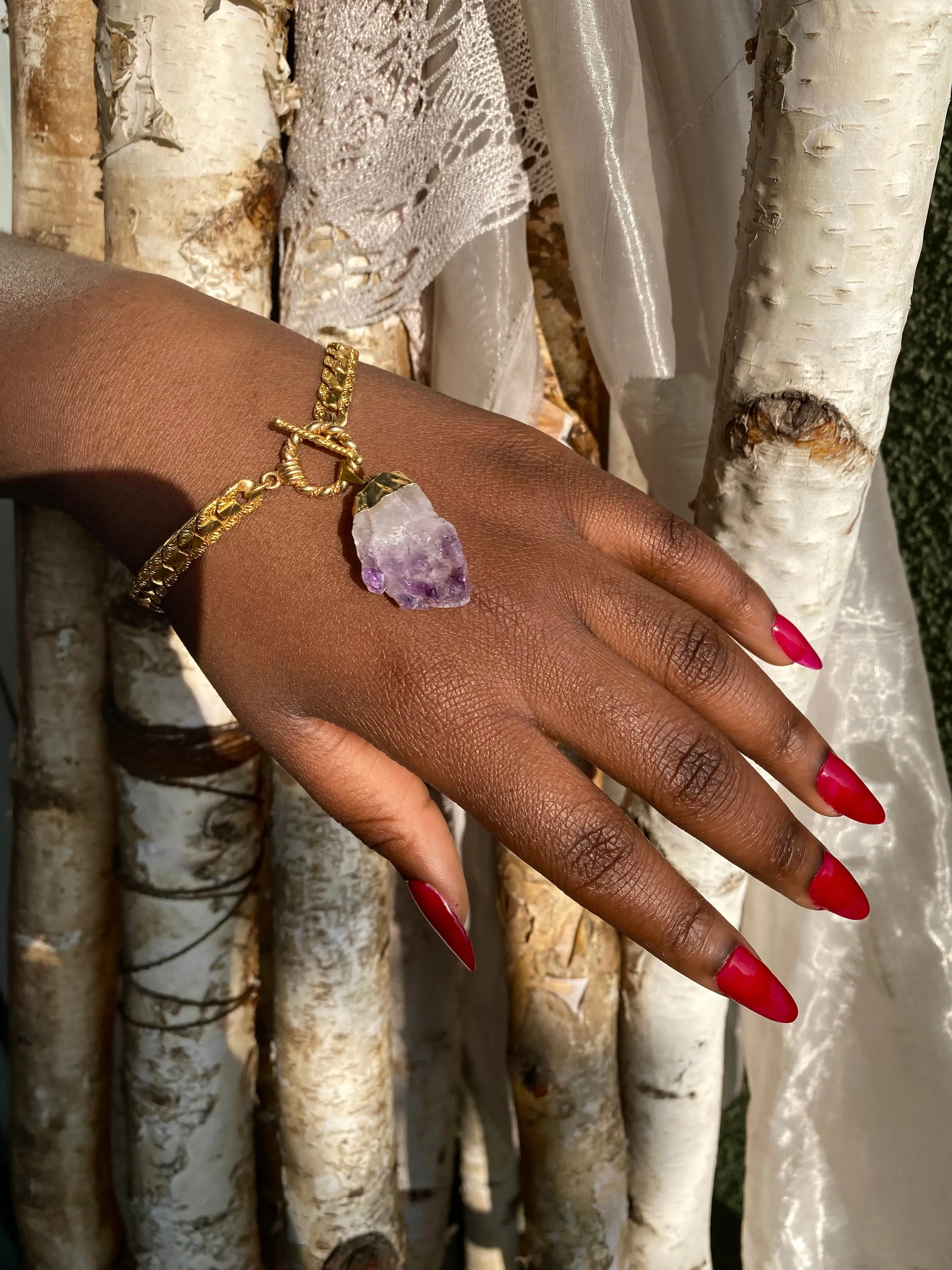 Amethyst nugget bracelet