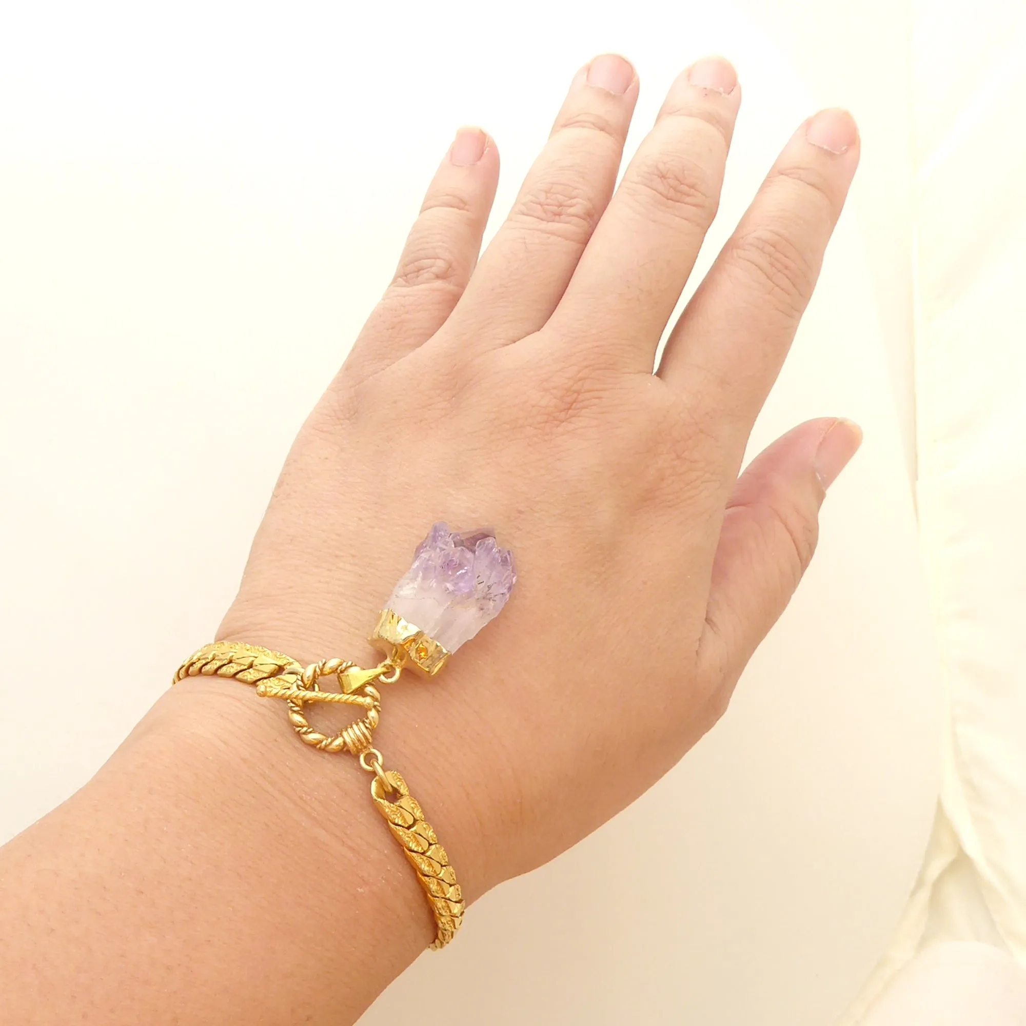 Amethyst nugget bracelet