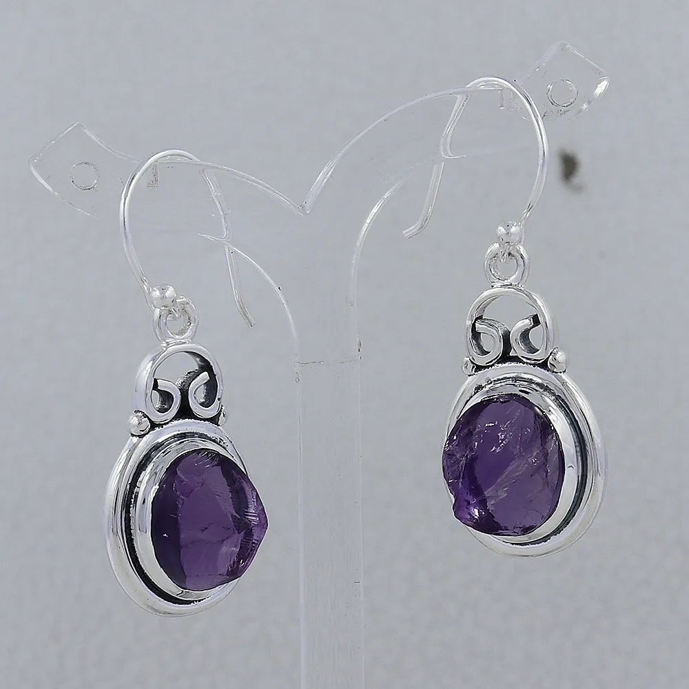 Amethyst Silver Earrings