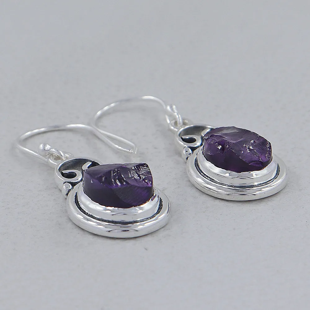 Amethyst Silver Earrings