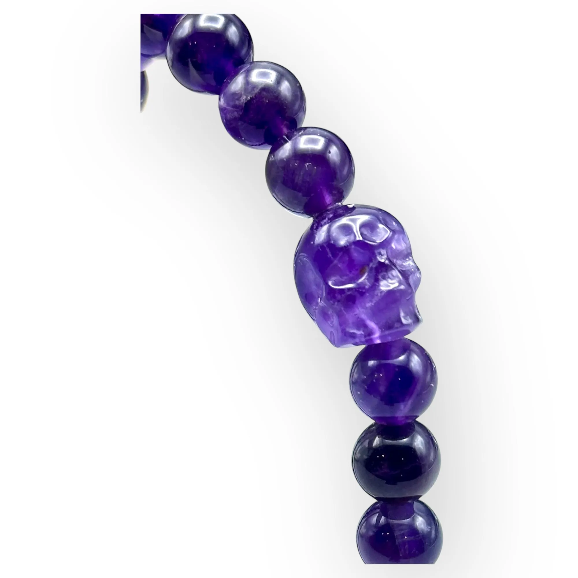 Amethyst Skull Beaded Bracelet