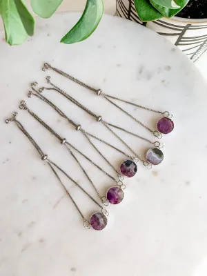 Amethyst Slice Bolo Bracelet