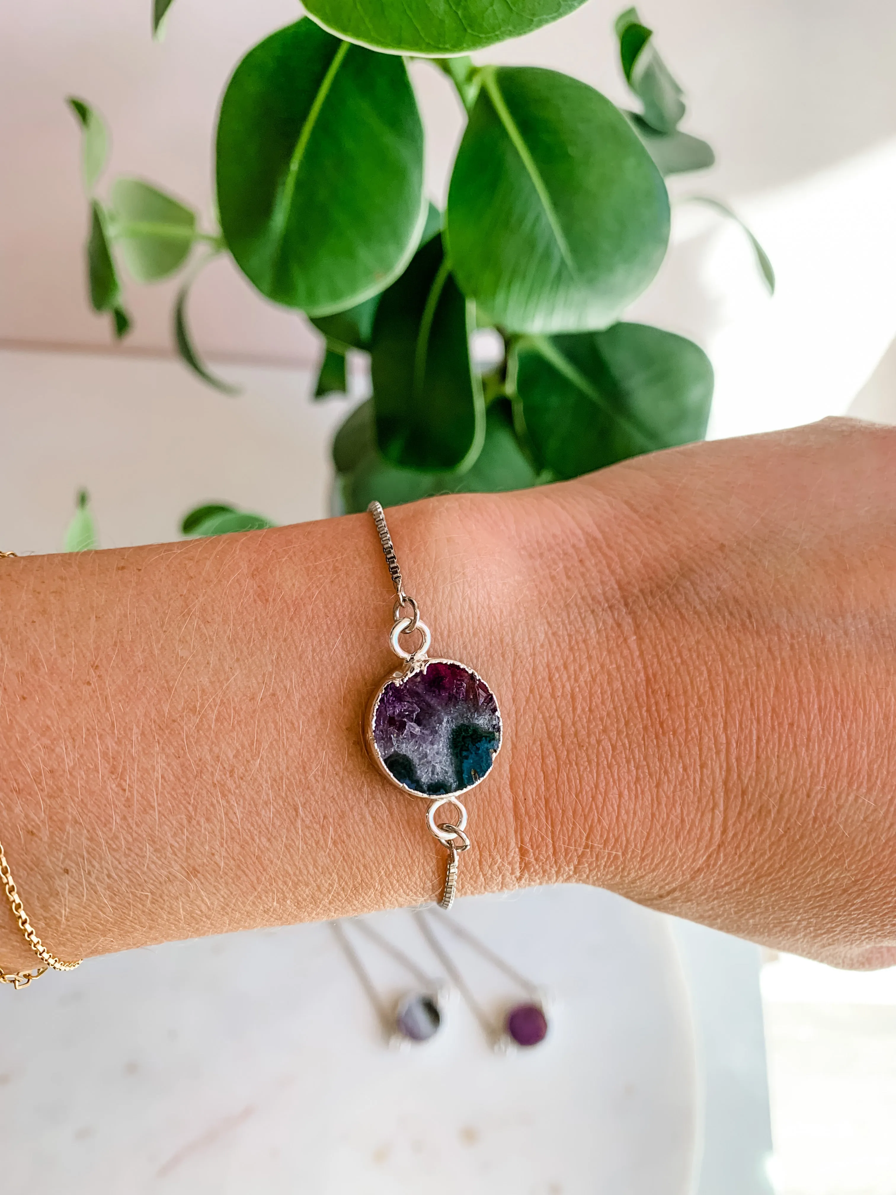 Amethyst Slice Bolo Bracelet