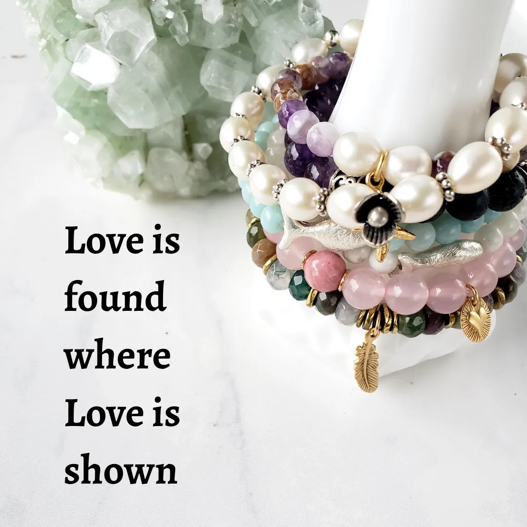 Amethyst sterling silver heart bracelet