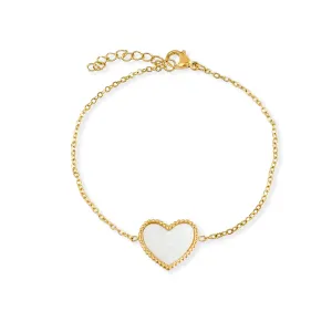 AMIRI GOLD PEARL HEART BRACELET