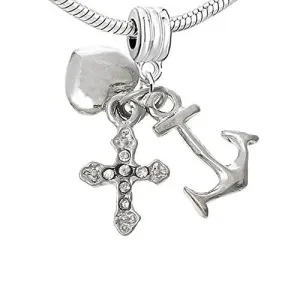 Anchor, Heart, Cross Charm Bead