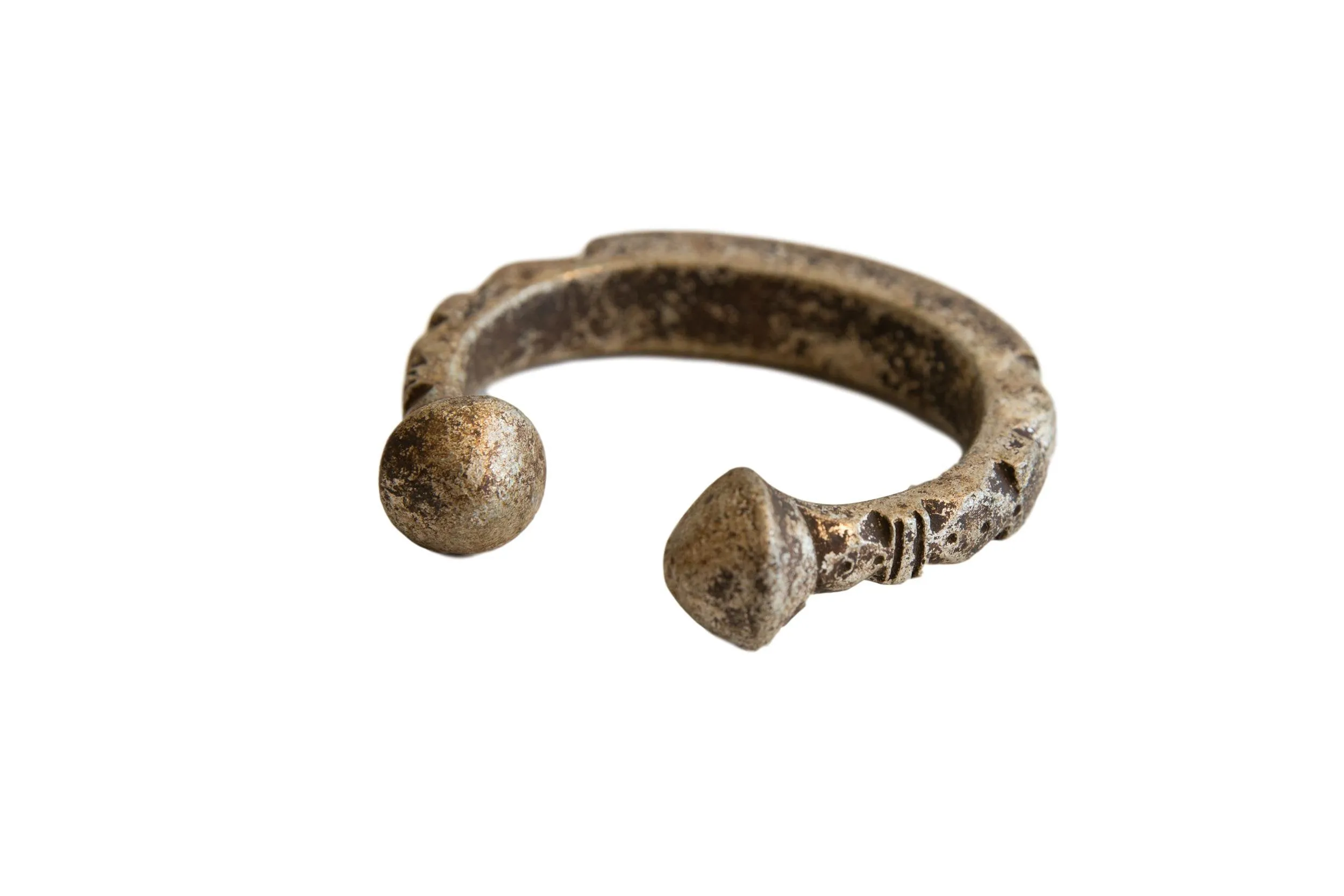 Antique African Aluminum Snake Cuff Bracelet